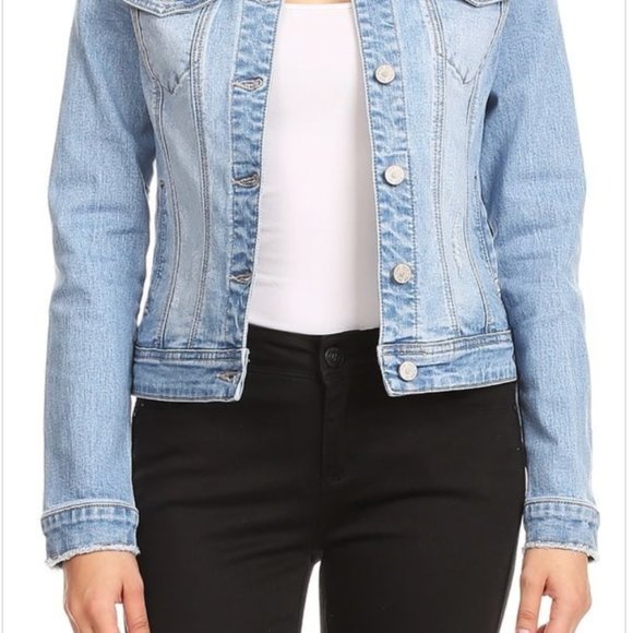 Premium Denim Distressed Outerwear Jacket - Picture 3 of 4